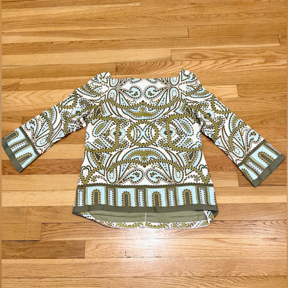 J.Crew Talitha Trastevere Silk Top – Size 2 | 100% Silk | Boat Neck | 3/4 Sleeve - Picture 7 of 9